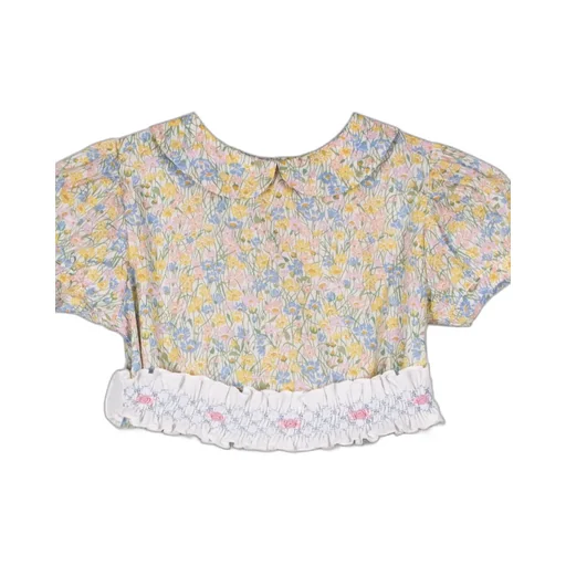 Siola Embroidered Puff-Sleeved Dress