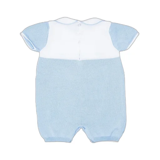 Siola Short-Sleeved Bow-Embroidered Knitted Romper