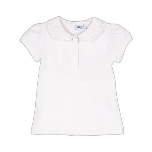 Siola Puff-Sleeved Ruffle-Detailed Polo Shirt