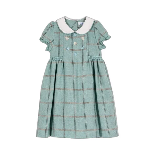 Siola Puff-Sleeved Checked Dress