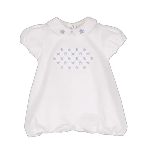 Siola Star Embroidered Puff-Sleeved Romper