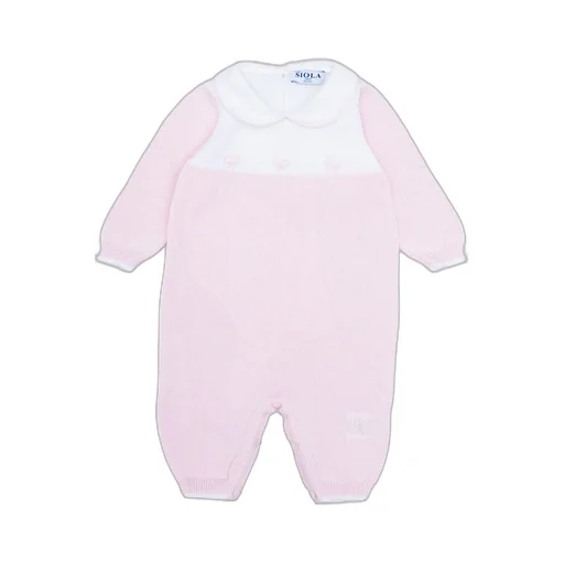 Siola Long-Sleeved Bow-Embroidered Knitted Onesie