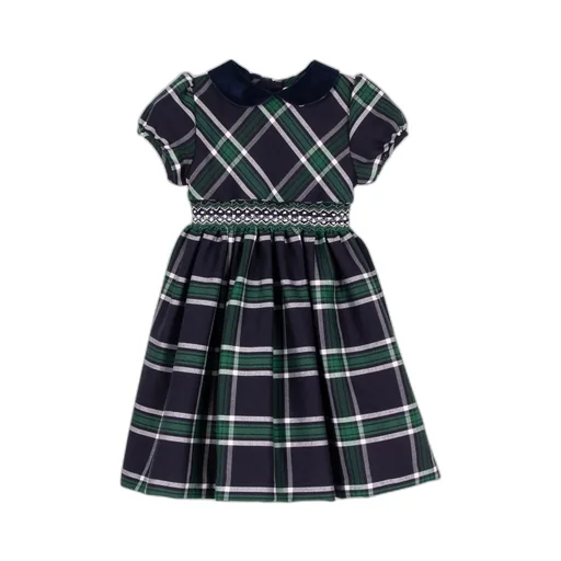 Siola Checked Puff-Sleeved Dress