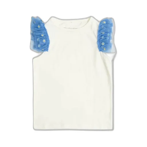 Stella Mccartney Kids Tulle Trimmed Crewneck T-Shirt