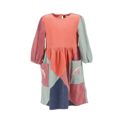 Stella Mccartney Kids Colour-Block Embroidered-Motif Crewneck Dress