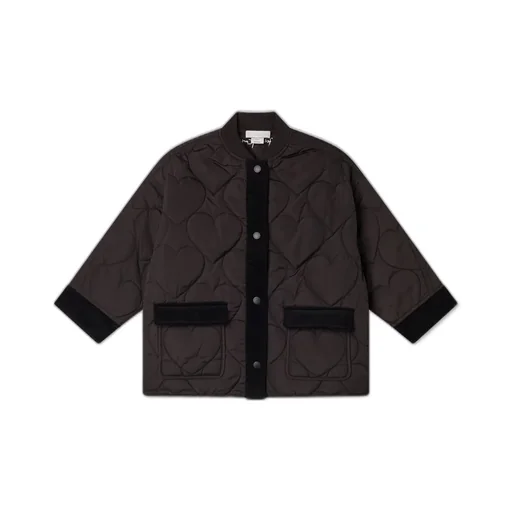 Stella Mccartney Kids Logo Embroidered Heart-Quilted Jacket