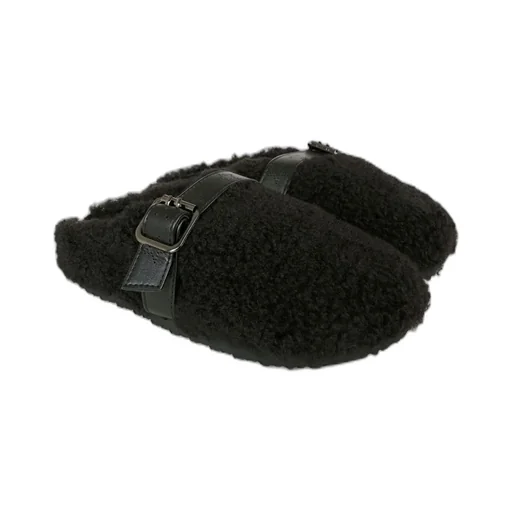 Stella Mccartney Kids Round Toe Buckled Slippers