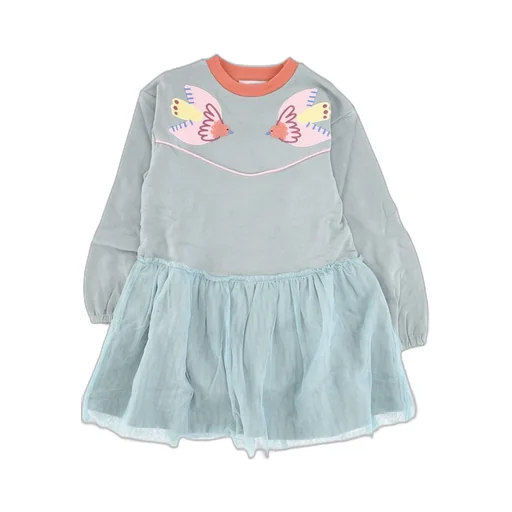 Stella Mccartney Kids Bird Embroidered Tulle Dress