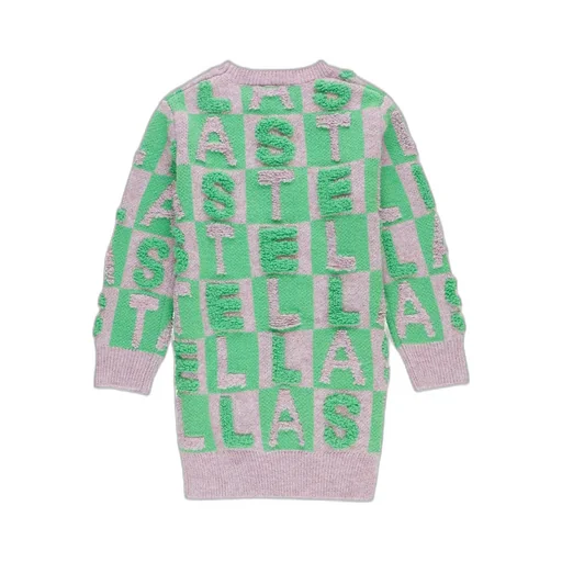 Stella Mccartney Kids Logo Jacquard Crewneck Knitted Dress