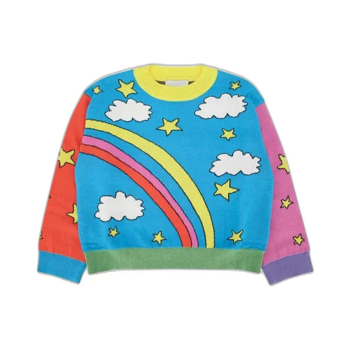 Stella Mccartney Kids Rainbow-Printed Crew Neck Jumper