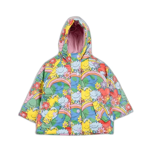 Stella Mccartney Kids Rainbow-Pattern Printed Hooded Raincoat