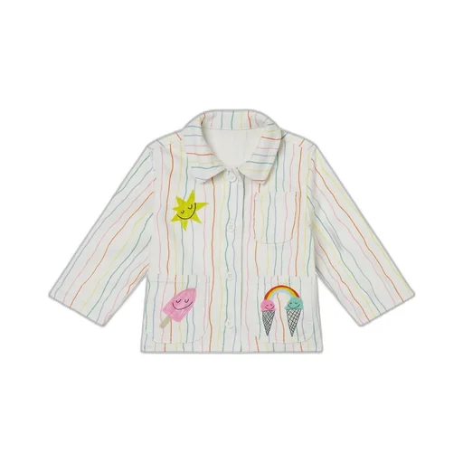 Stella Mccartney Kids Striped Button-Up Jacket