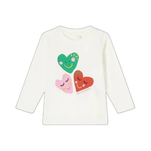 Stella Mccartney Kids Heart-Printed Long-Sleeved Crewneck T-Shirt