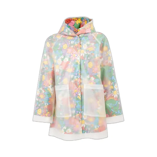 Stella Mccartney Kids Floral-Print Hooded Raincoat