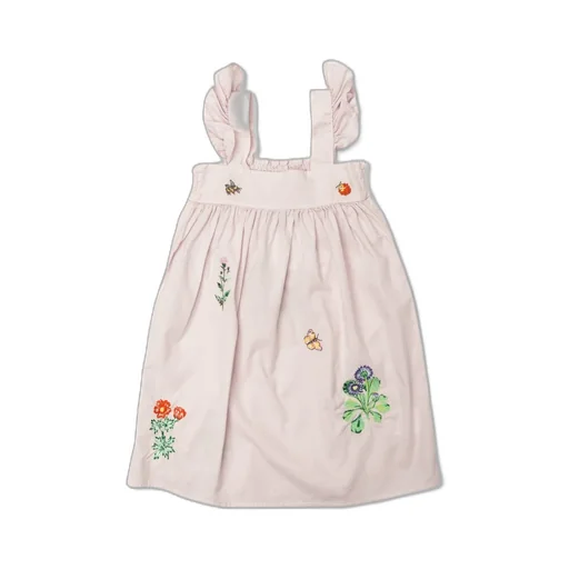 Stella Mccartney Kids Embroidered Ruffled Sleeveless Dress