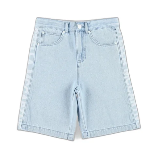 Stella Mccartney Kids Logo Detailed Denim Shorts