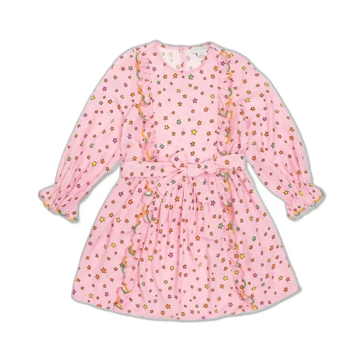 Stella Mccartney Kids Star Printed Bow-Tied Ruffled Dress