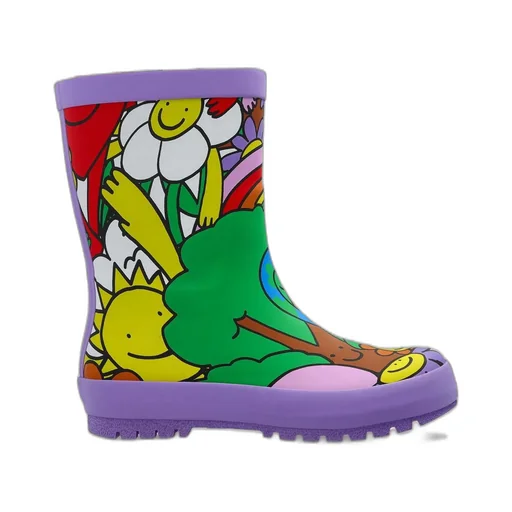 Stella Mccartney Kids Happy-Printed Slip-On Rain Boots