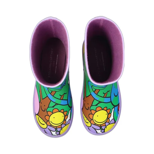 Stella Mccartney Kids Happy-Printed Slip-On Rain Boots
