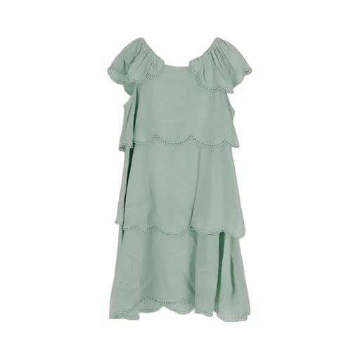 Stella Mccartney Kids Scallop Trim Flared Dress