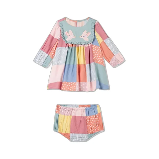 Stella Mccartney Kids Patchwork Bird-Applique Dress Set