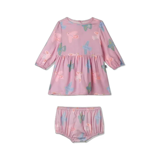 Stella Mccartney Kids Bird-Print Smocked Dress Set