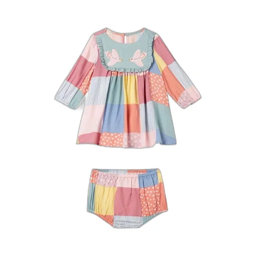 Stella Mccartney Kids Patchwork Long-Sleeved Dress
