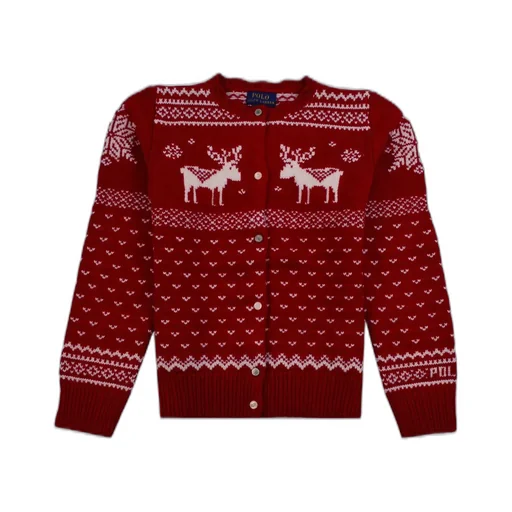 Ralph Lauren Kids Intarsia-Knit Crewneck Cardigan