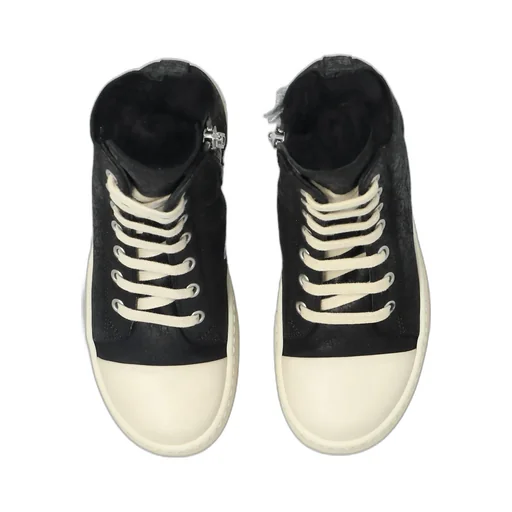 Rick Owens Kids Above-Ankle Shearling Sneakers