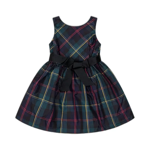 Ralph Lauren Kids Checked Bow-Detailed Midi Dress