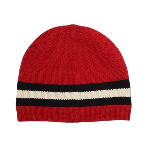 Ralph Lauren Kids Bear-Motif Striped Knitted Beanie