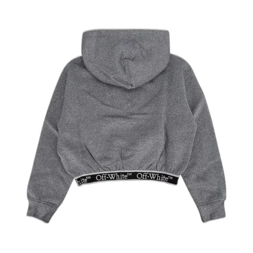 Off-White Kids Bookish Logo Band Metallic Effect Hoodie