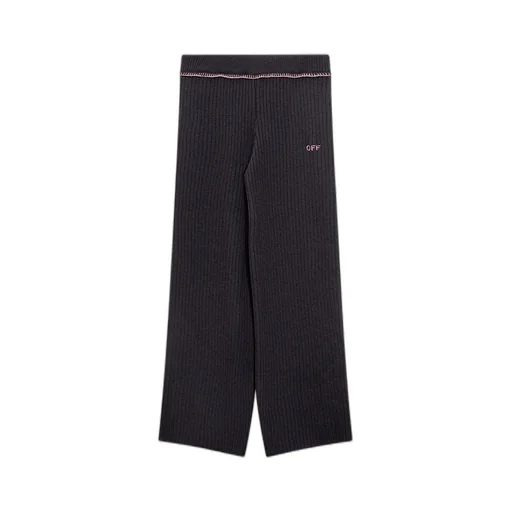 Off-White Kids Off Stamp Logo Embroidered Ribbed Trousers