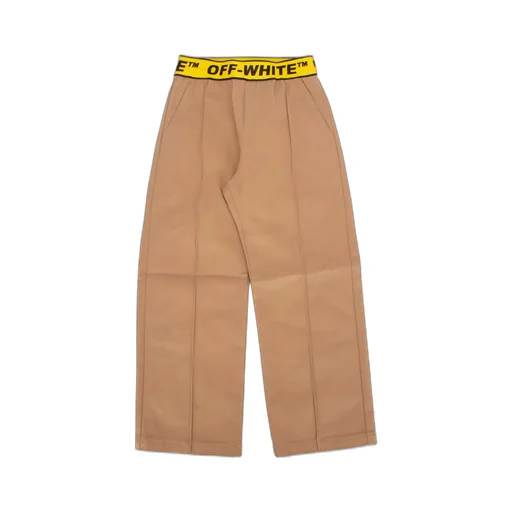 Off-White Kids Logo Waistband Straight Leg Pants
