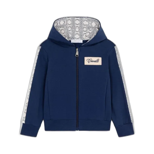 Roberto Cavalli Kids Logo Appliqué Zipped Hoodie