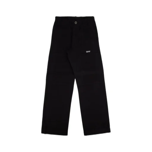 Off-White Kids Off Stamp Printed Straight Leg Trousers