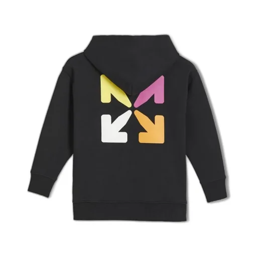Off-White Kids Logo Printed Zip-Up Hoodie