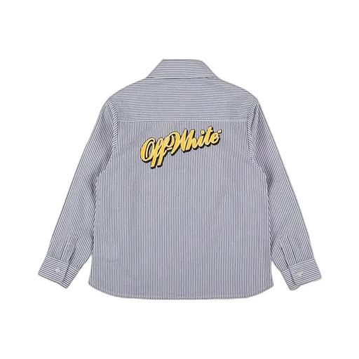 Off-White Kids Logo-Printed Striped Shirt