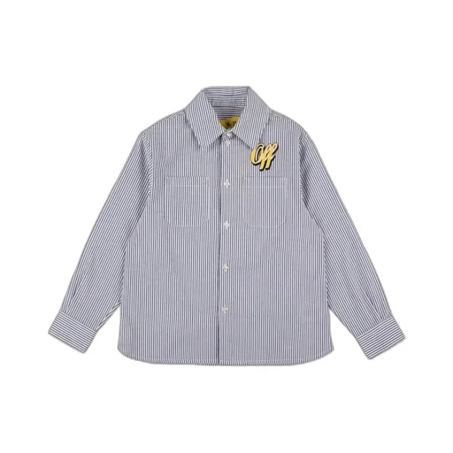 Off-White Kids Logo-Printed Striped Shirt