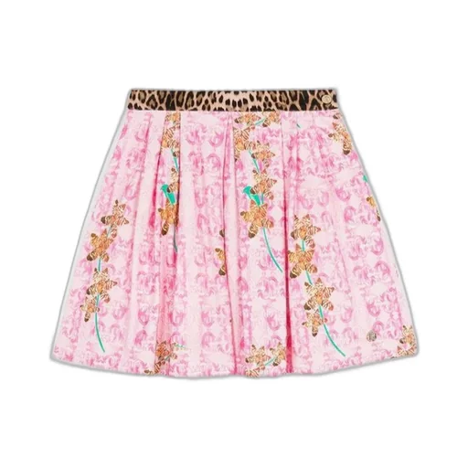 Roberto Cavalli Floral Print Contrast Skirt