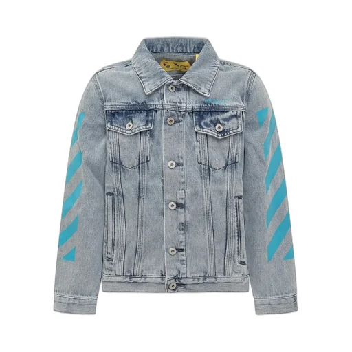 Off-White Kids Diag-Stripe Printed Denim Jacket