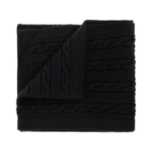 Off-White Kids Logo Embroidered Cable Knit Scarf