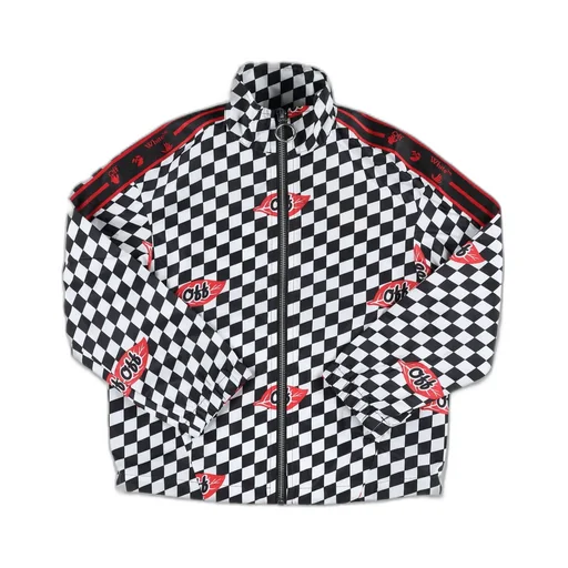 Off-White Kids Check Printed Zipped Jacket