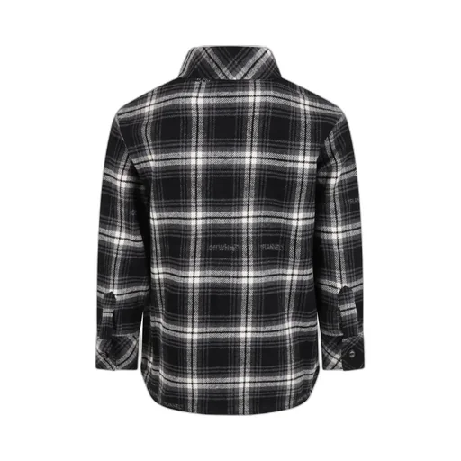 Off-White Kids Check Patterned Long-Sleeved Shirt