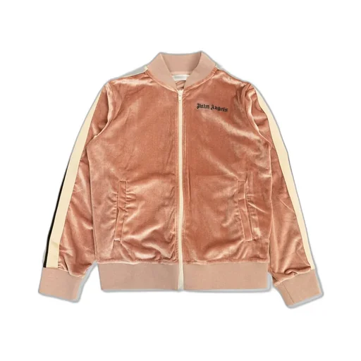 Palm Angels Kids Velvet Zip-Up Jacket