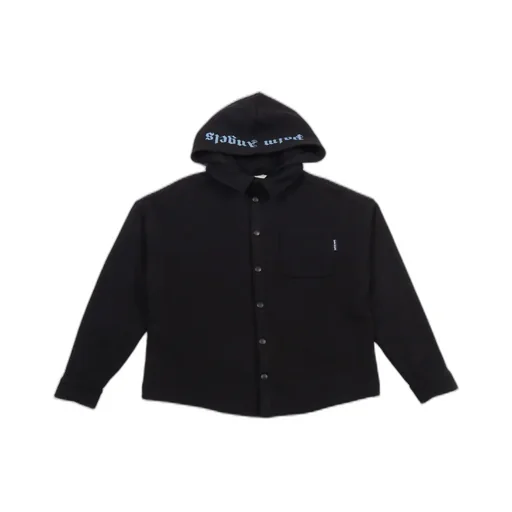 Palm Angels Kids Logo Printed Hooded Jacket