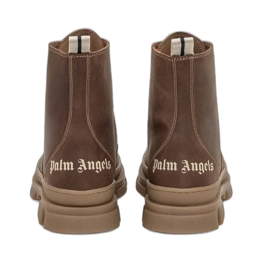 Palm Angels Kids Lace-Up Round Toe Boots