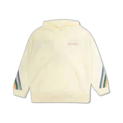 Palm Angels Kids Logo Embroidered Striped Hoodie