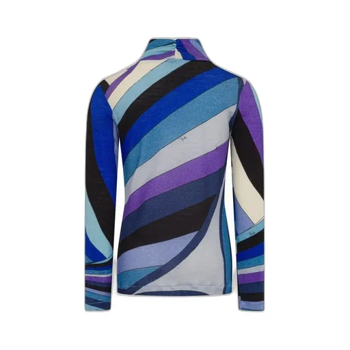 Pucci Striped Wool Turtleneck Top