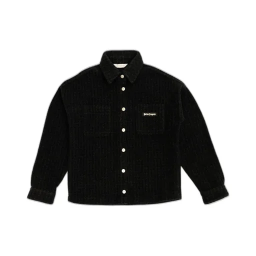 Palm Angels Kids Houndstooth Pattern Buttoned Jacket